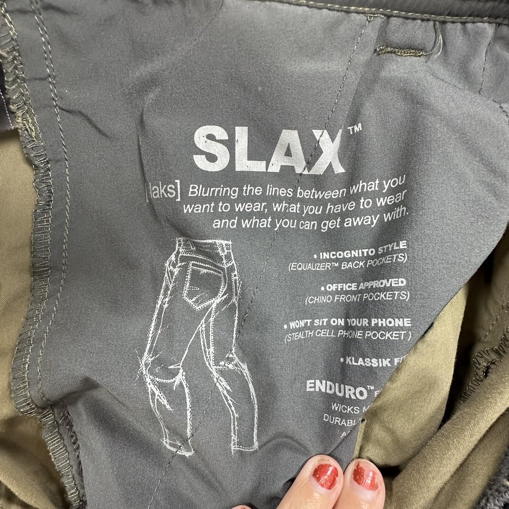 Kuhl Slax Pants Mens 36 Green Stretch Chino Hiking Outdoor Casual Enduro Fabric - Picture 7 of 16